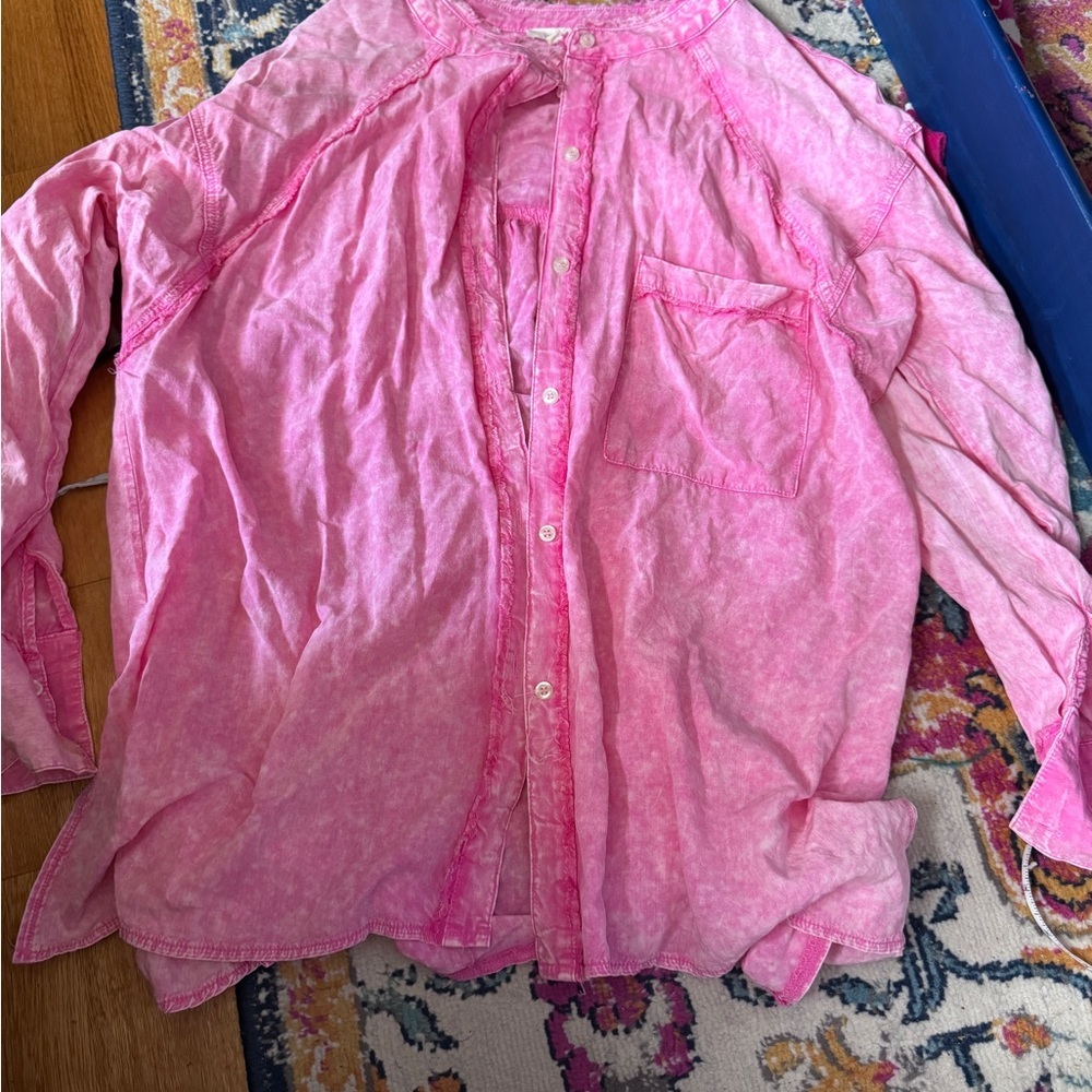 Easel pink oversized Button-Up 👚​